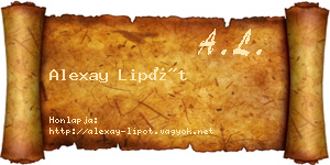 Alexay Lipót névjegykártya